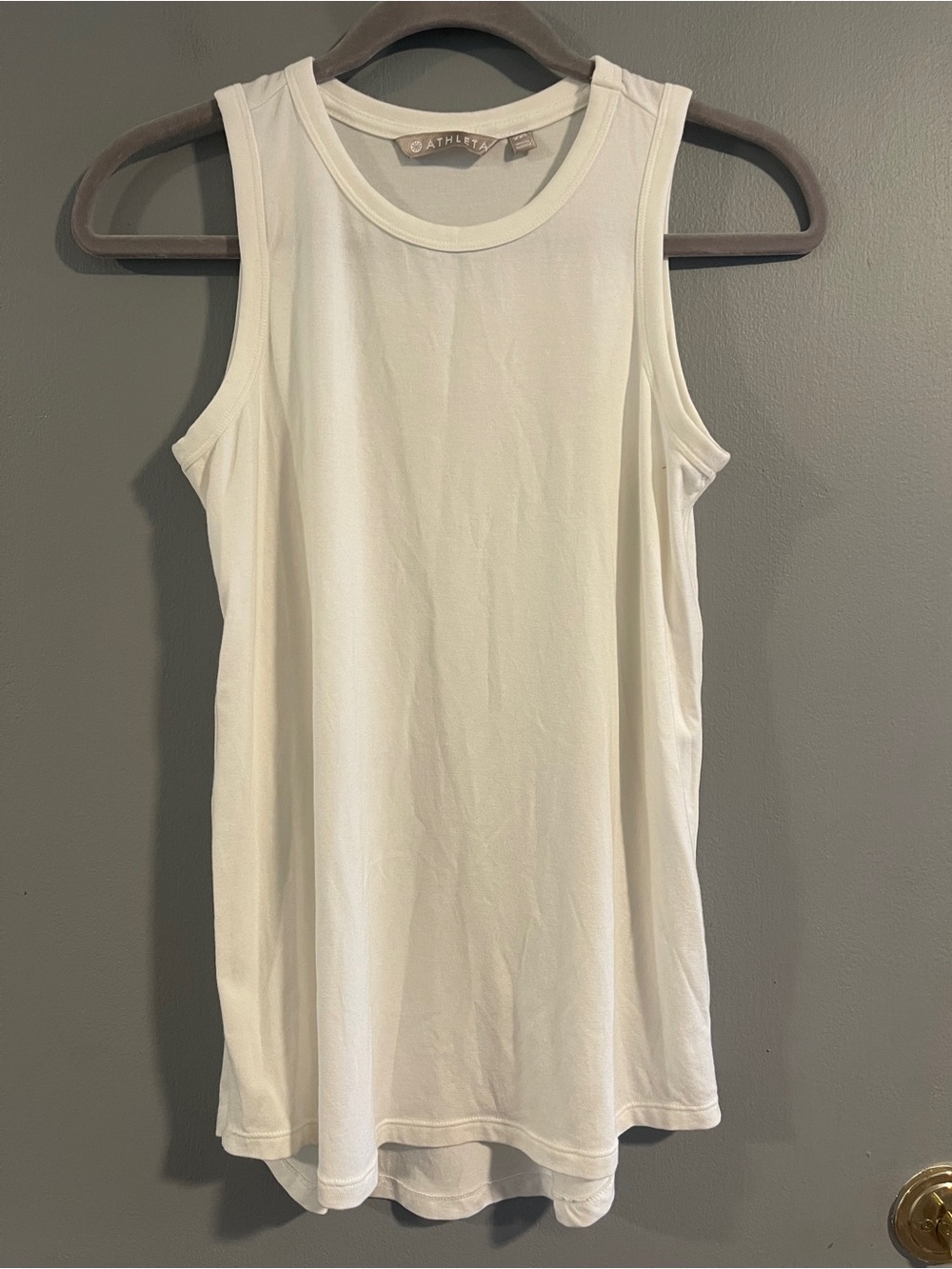 Athleta Modal Blend White Performance Tank Top Size XXS